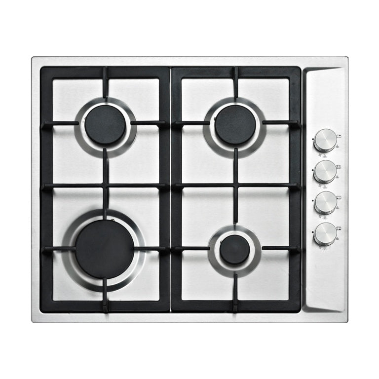 Kitchenplus 4 Burner Stainless Steel Gas Hob (w)580mm x (h)94mm x (d)500mm