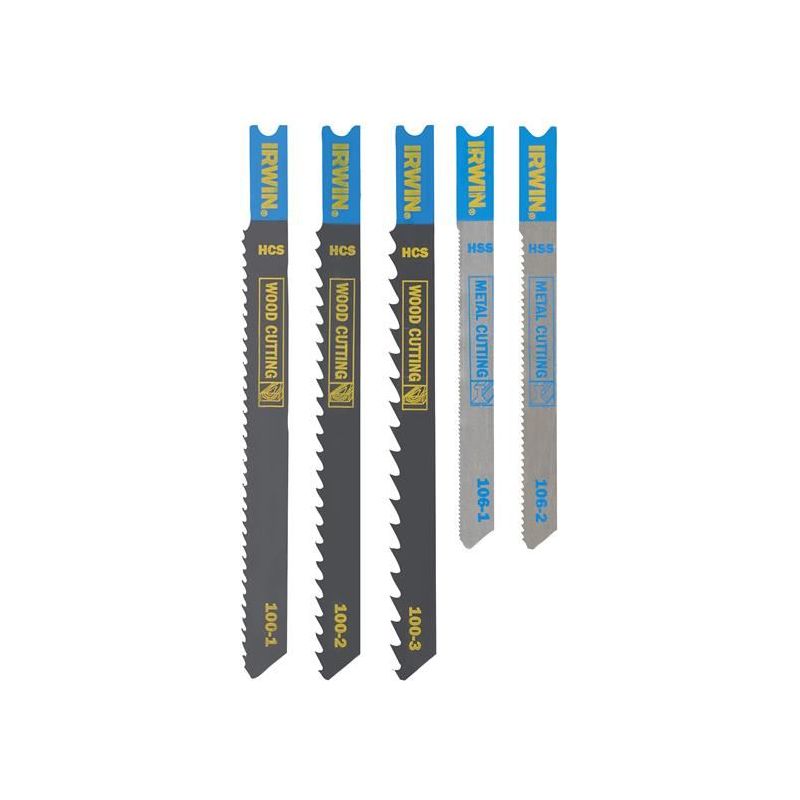 Irwin® HCS/HSS U-Shank Jigsaw Blade Set, 5 Piece IRWIN® - RockBottom Northampton