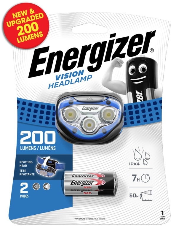 Energizer Vision Headlight 200 Lumens 3 x AAA