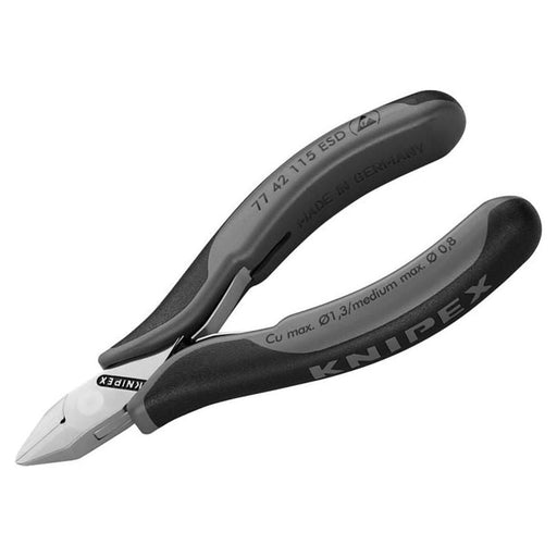 Knipex ESD Electronics Diagonal Cutters - Pointed Head Flush Cut Non Bevelled 115mm Knipex - RockBottom Northampton
