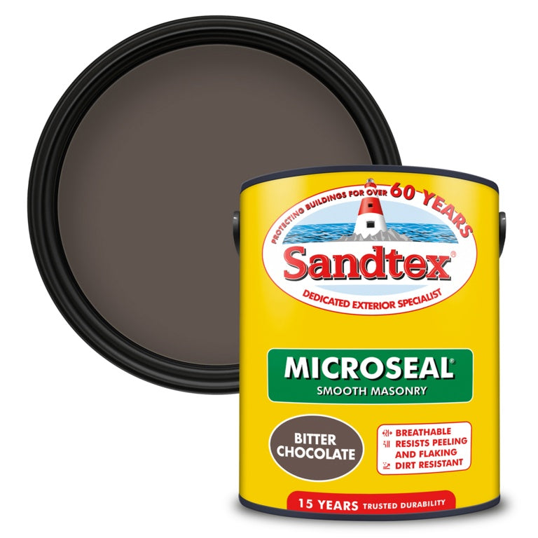 Sandtex Smooth Masonry Paint 5L Bitter Chocolate