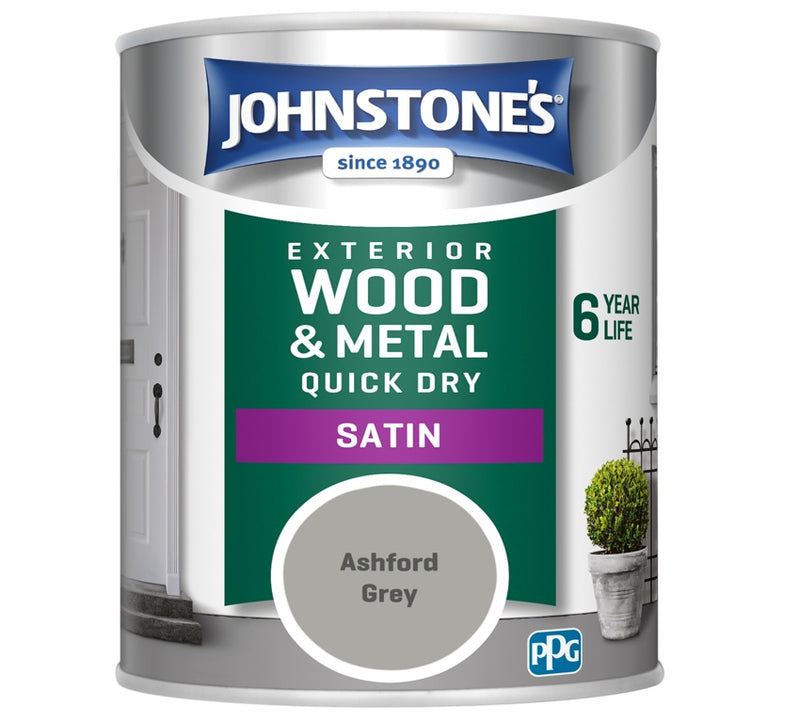 Johnstone's Exterior Quick Dry Satin 750ml Ashford Grey