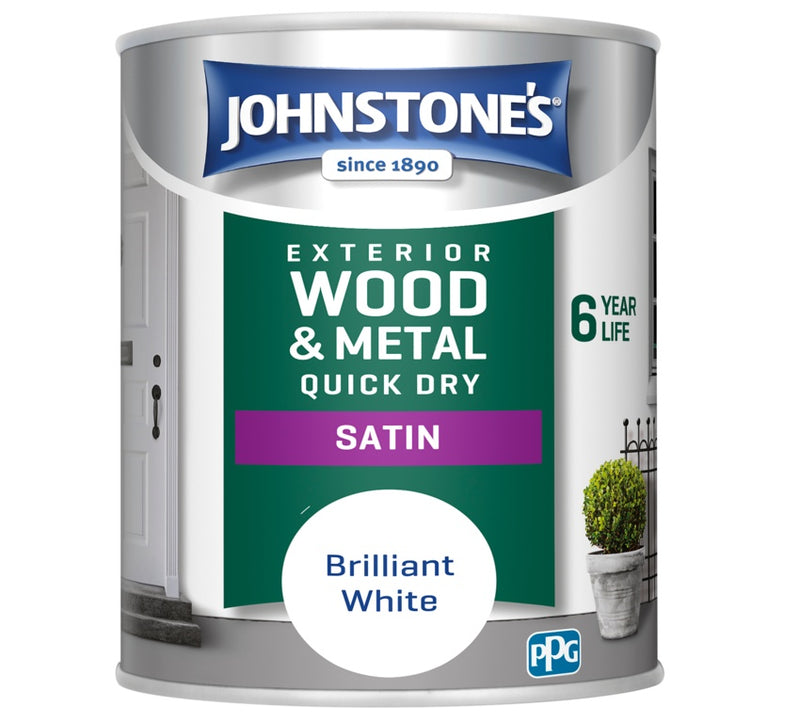 Johnstone's Exterior Quick Dry Satin 750ml Brilliant White