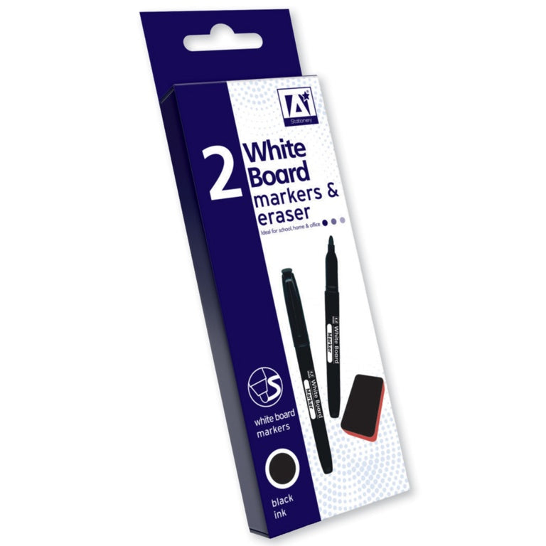 I G Design White Board Markers & Eraser Pack 2