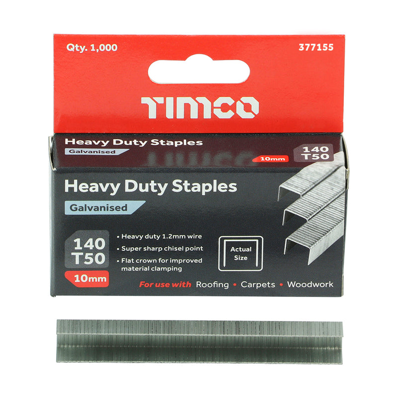 TIMCO Heavy Duty Chisel Point A2 Stainless Steel Staples - 10mm