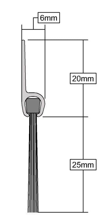 Stormguard Brush Bottom Door PVC Seal 914mm White
