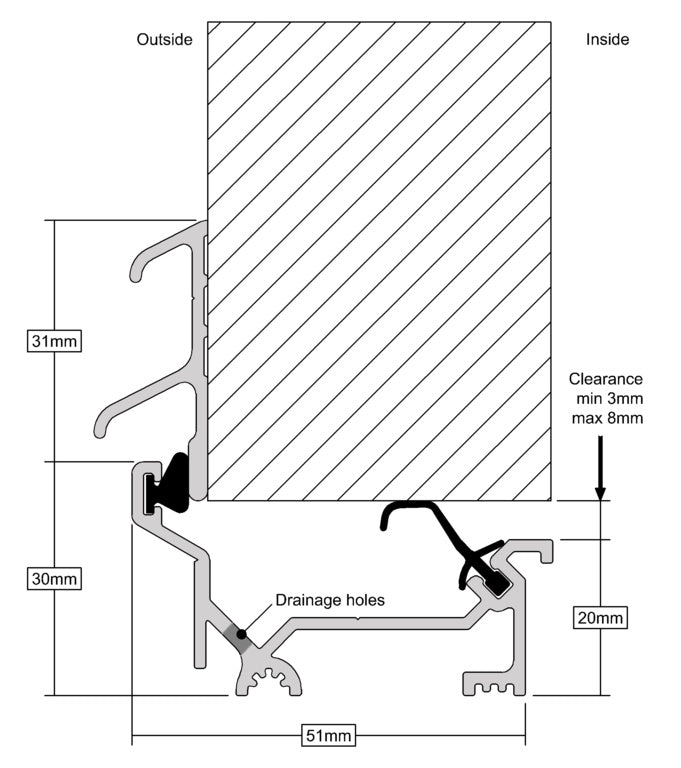 Stormguard DRY-X Winterbar 920mm Aluminium