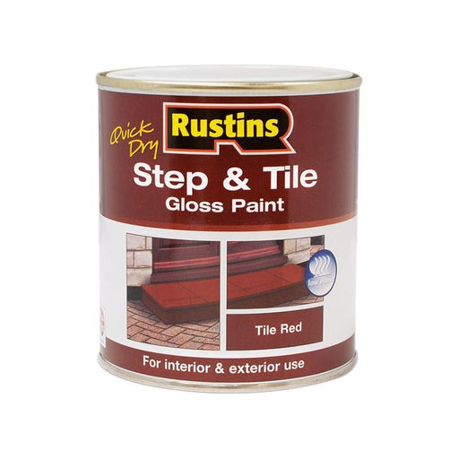 Rustins Quick Dry Step & Tile Paint Gloss Red 500ml Rustins - RockBottom Nothampton