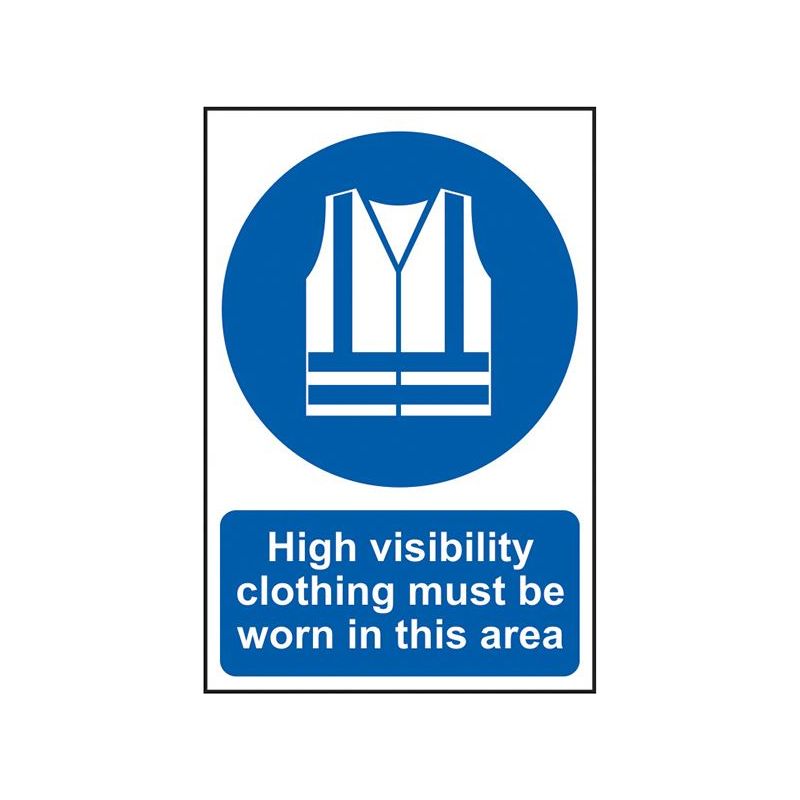Scan High Visibility Jackets Must Be Worn In This Area - PVC Sign 200 x 300mm Scan - RockBottom Nothampton