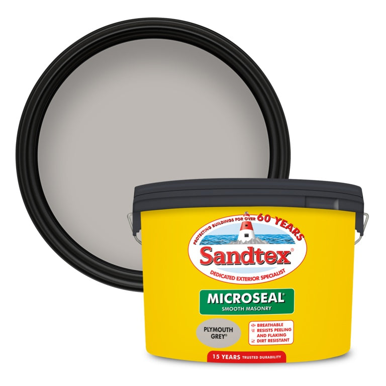 Sandtex Smooth Masonry Paint 10L Plymouth Grey