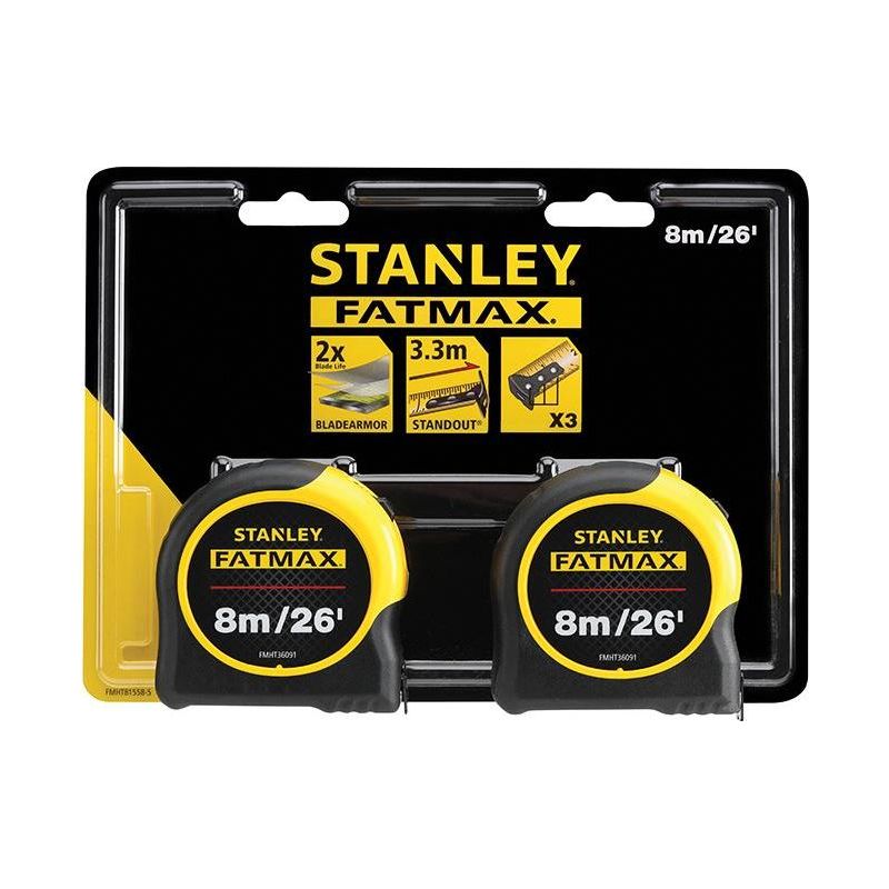 Stanley® Hand Tools FatMax® Classic Tape Twin Pack 8m/26ft (Width 32mm) STANLEY® Hand Tools - RockBottom Nothampton