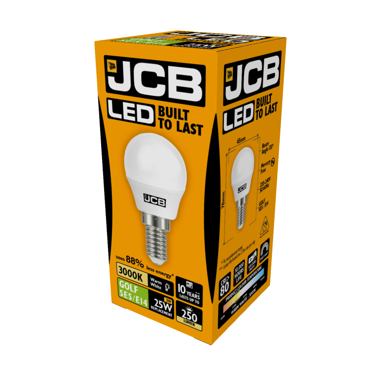 JCB LED Golf 250lm Opal 3w SES Cap E14 2700k