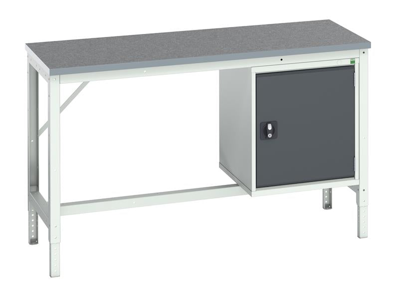 Bott Verso Bench with Cupboard, Lino Top 1500 x 600mm