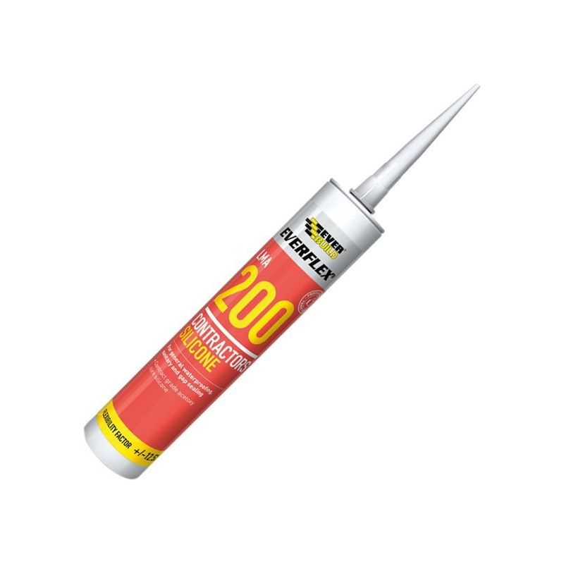 Everbuild Sika Everflex® LMA 200 Contractor's Silicone 295ml White Everbuild Sika - RockBottom Northamptin