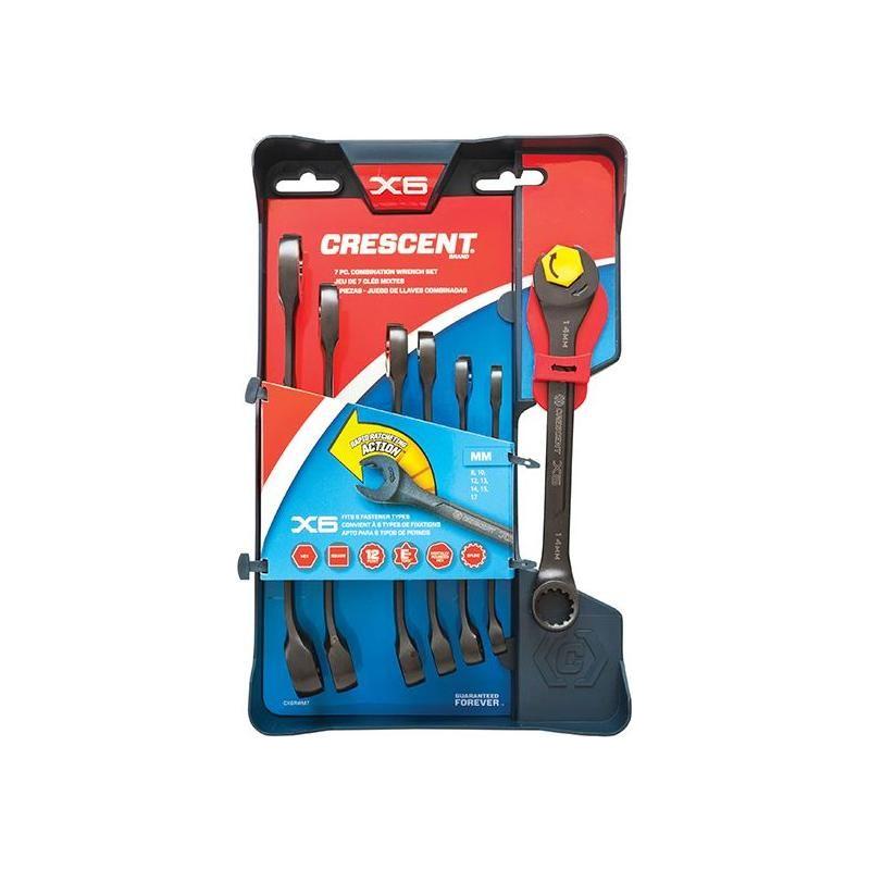Crescent® X6™ Open End Ratcheting Spanner Set, 7 Piece Crescent® - RockBottom Northampton