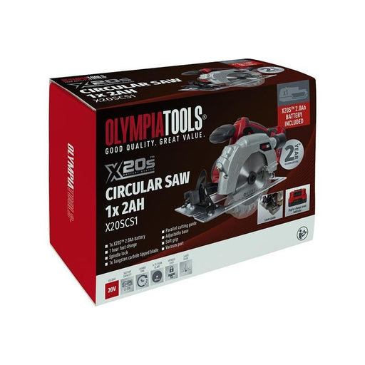 Olympia Power Tools X20S™ Circular Saw 20V 1 x 2.0Ah Li-ion Olympia Power Tools - RockBottom Nothampton