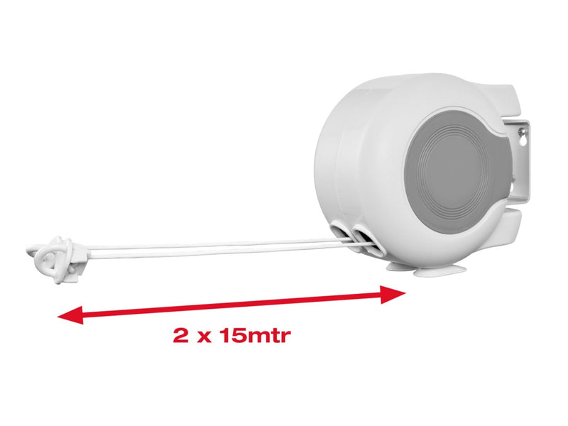 SupaHome Retractable Clothes Line 30m - Double Line Reel