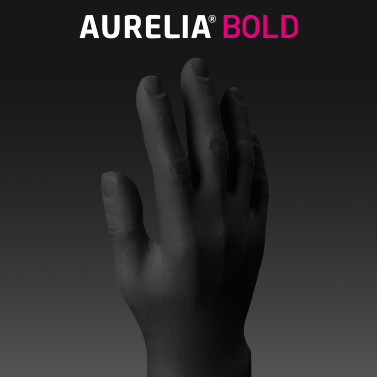 Aurelia Bold Nitrile Powder Free Black Gloves XLarge - Pack 100