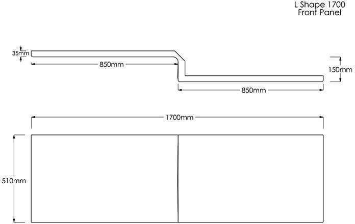 Trojan Solarna L Shape Bath Panel 1700mm