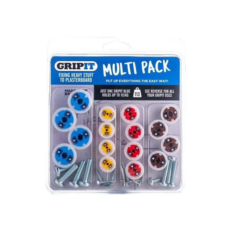 Gripit Plasterboard Fixings Multi Pack,16 Piece, Clam Pack Gripit - RockBottom Northampton