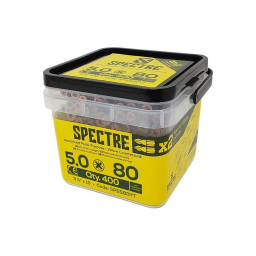Forgefix Spectre™ PZ Compatible Wood Screw CSK ZYP 5.0 x 80mm Tub 400 ForgeFix - RockBottom Northampton