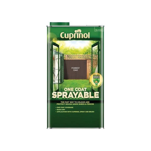 Cuprinol One Coat Sprayable Fence Treatment Forest Oak 5 litre Cuprinol - RockBottom Northampton