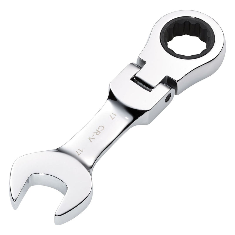 Draper HI-TORQ Metric Stubby Flexible Head Ratchet Combination Spanner, 17mm Draper - Town Tools
