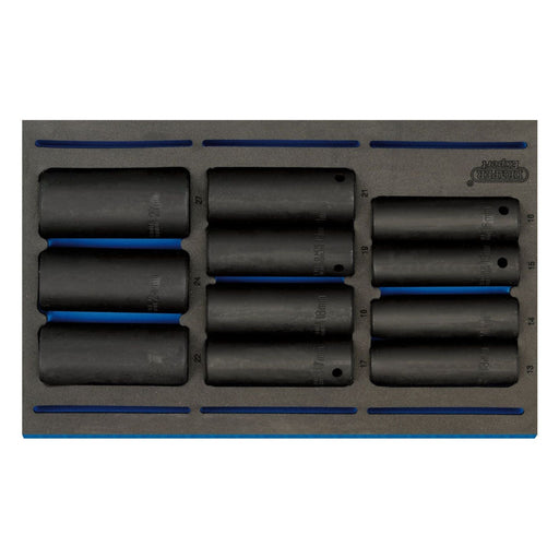 Draper Impact Socket Set in 1/4 Drawer EVA Insert Tray, 1/2" Sq. Dr. (11 Piece) Draper - Town Tools 