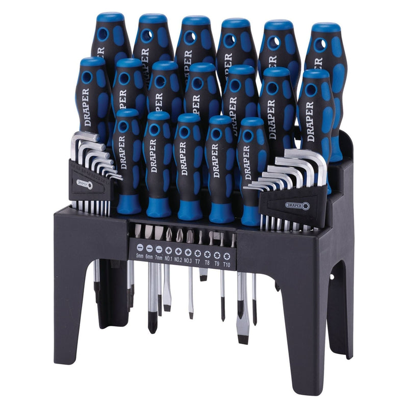 Draper Soft Grip Screwdriver, Hex. Key and Bit Set (44 Piece) 81294 Draper - Town Tools 