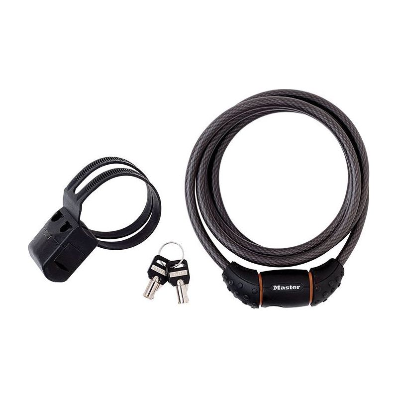 Master Lock Black Braided Steel Keyed Cable 1.8m x 10mm Master Lock - RockBottom Northampton