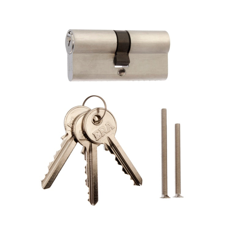 Era Euro Double 6 Pin Cylinder 45/55 Satin Clam