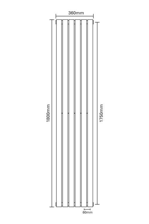 SP Ashford Designer Radiator White 1800 x 360mm