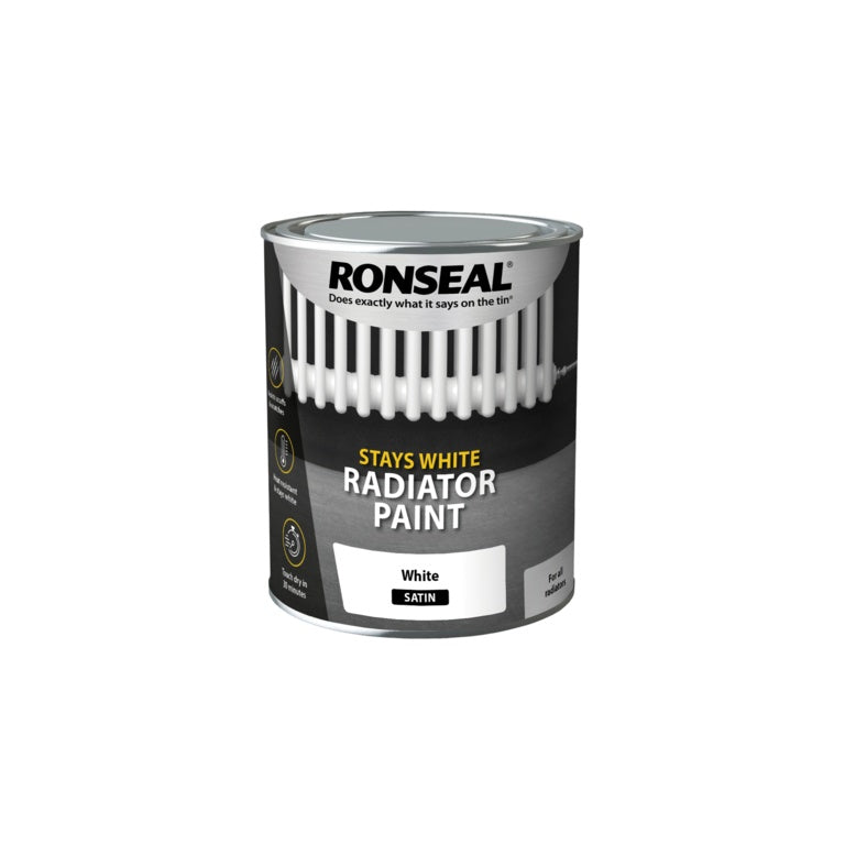 Ronseal One Coat Radiator Paint Satin 750ml White