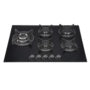 Kitchenplus Gas Burners On Black Glass Hob 5 Burner - 700mm