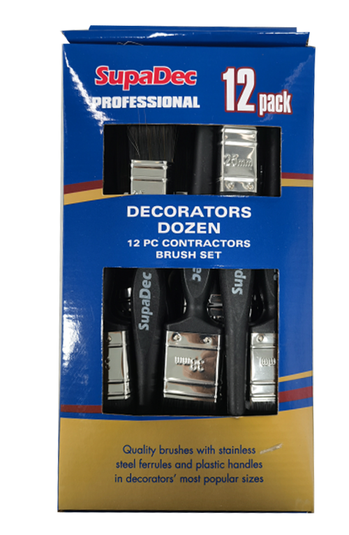 SupaDec Decorators Dozen Contractors Brush Set 12 Pack