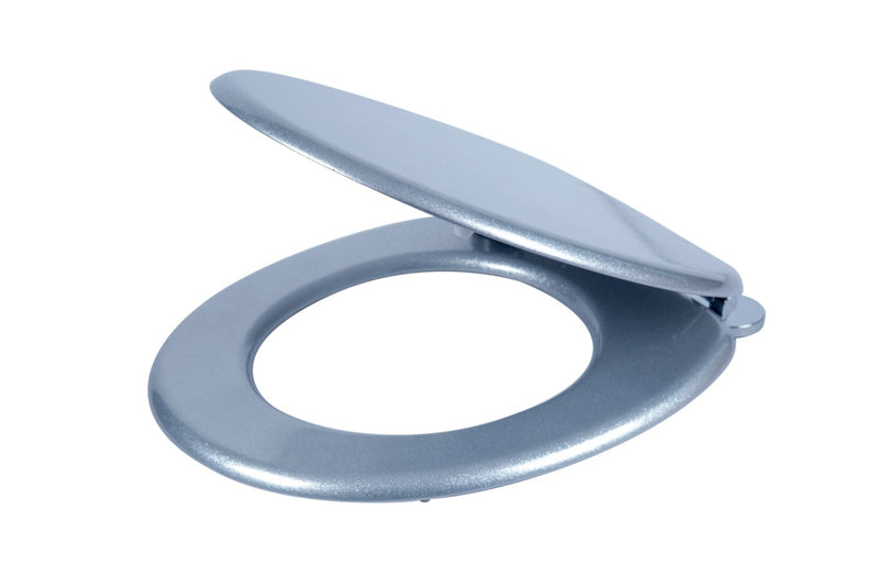 Croydex Flexi-Fix Toilet Seat Quartz Silver