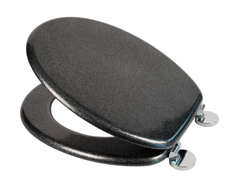 Croydex Flexi-Fix Toilet Seat Quartz Black