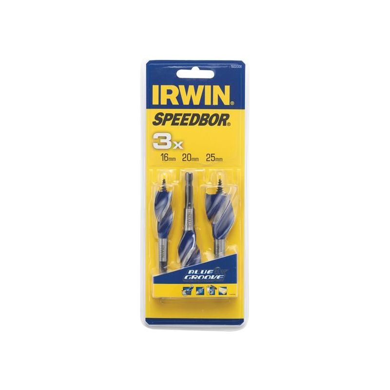 Irwin® Blue Groove 6X Stubby Wood Bit Set, 3 Piece IRWIN® - RockBottom Northampton