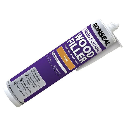 Ronseal Multipurpose Wood Filler Cartridge Light 310ml Ronseal - RockBottom Nothampton