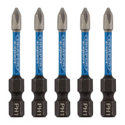 Draper Expert Cross Slot/PH Type Impact Screwdriver Bits, No.1 x 50mm, 1/4" Hex Draper - Town Tools 