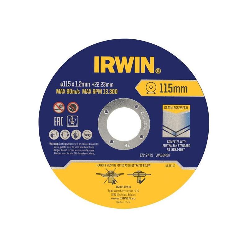 Irwin® Metal Cutting Disc 115 x 1.2 x 22.2mm Tin of 10 IRWIN® - RockBottom Northampton