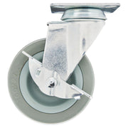 Draper Swivel Plate Fixing Rubber Castor with Brake, 100mm Diameter, S.W.L. 80kg Draper - Town Tools