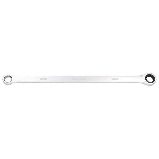 Draper Draper HI-TORQ Metric Extra-Long Double Ring Ratchet Spanner, 18mm Draper - Town Tools