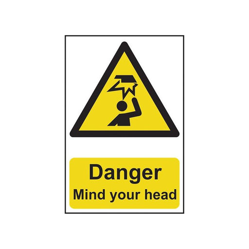 Scan Danger Mind Your Head - PVC Sign 200 x 300mm Scan - RockBottom Nothampton
