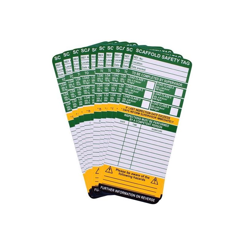 Scan Scaffold Tag Inserts Pack Of 10 Scan - RockBottom Nothampton