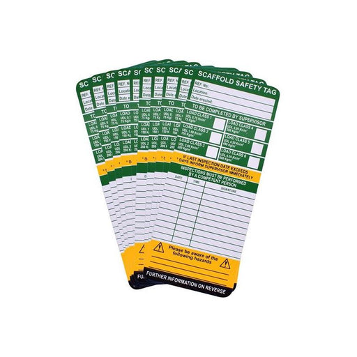 Scan Scaffold Tag Inserts Pack Of 10 Scan - RockBottom Nothampton