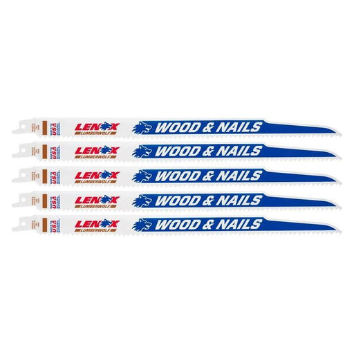 Lenox LumberWolf Reciprocating Saw Blade 305 x 19 x 1.3mm 6 TPI (Pack 5) LENOX - RockBottom Northampton