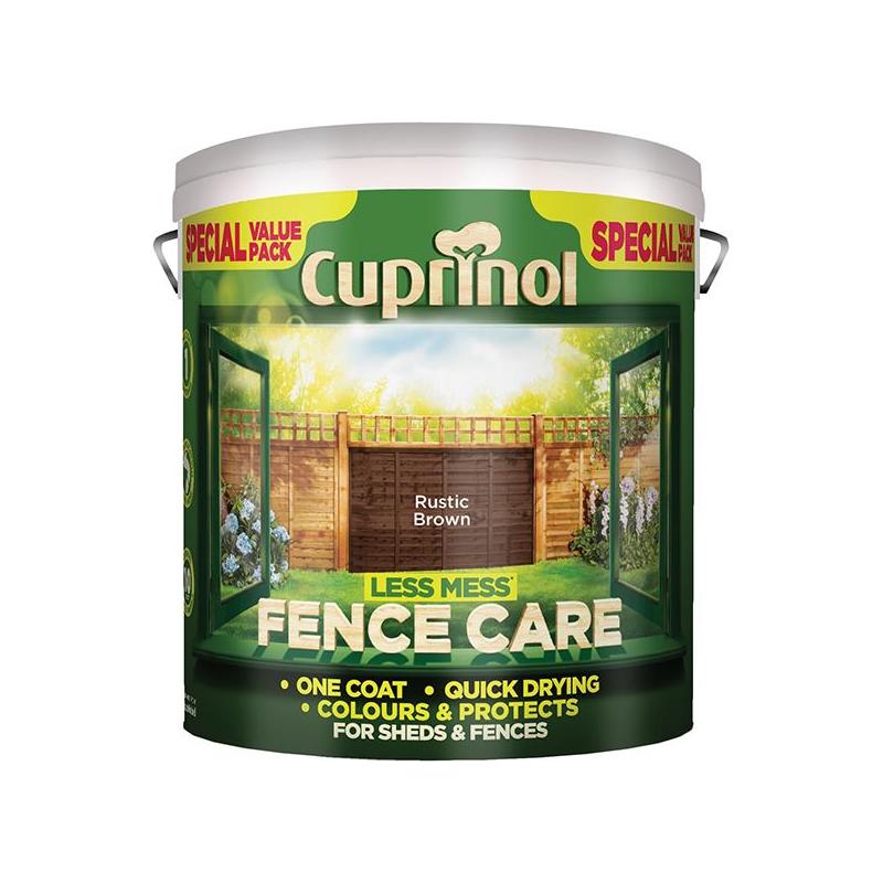 Cuprinol Less Mess Fence Care Rustic Brown 6 litre Cuprinol - RockBottom Northampton