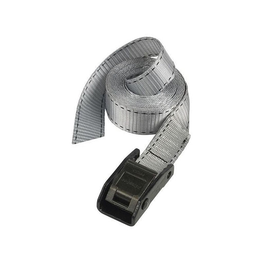 Master Lock Lashing Strap with Metal Buckle, Grey 5m 150kg (Single) Master Lock - RockBottom Northampton