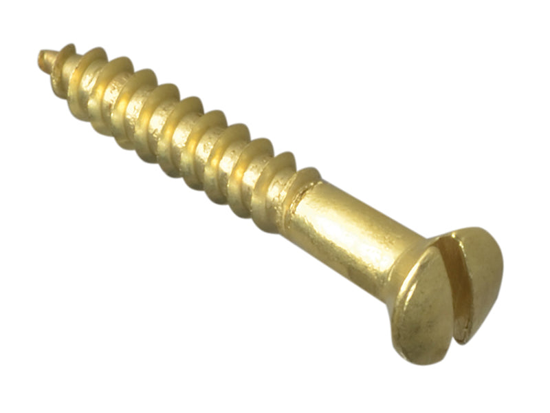 ForgeFix Wood Screw Slotted Raised Head Solid Brass 1in x 6 ForgePack 20